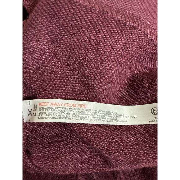 Anthropologie Daily Practice Zip Front French Terry Sweatshirt Dress XL Plum - Picture 10 of 10